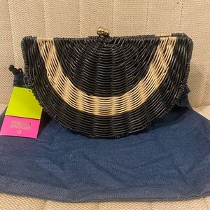 Geometric Rattan Clutch Handbag - Tabitha Brown for Target Black/White.